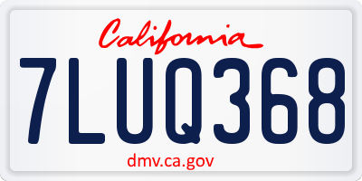 CA license plate 7LUQ368