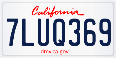 CA license plate 7LUQ369