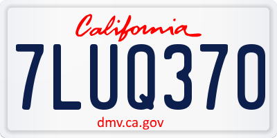 CA license plate 7LUQ370
