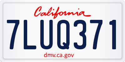 CA license plate 7LUQ371