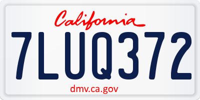 CA license plate 7LUQ372