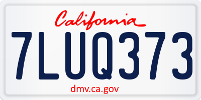 CA license plate 7LUQ373