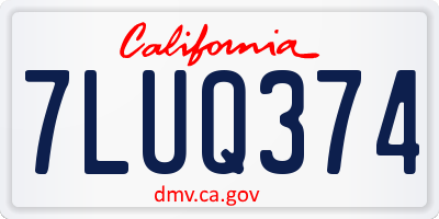 CA license plate 7LUQ374