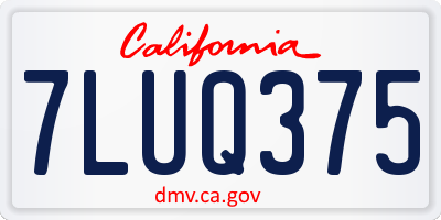 CA license plate 7LUQ375