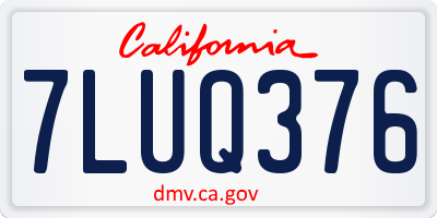 CA license plate 7LUQ376