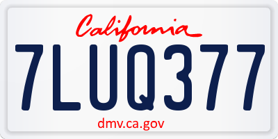CA license plate 7LUQ377
