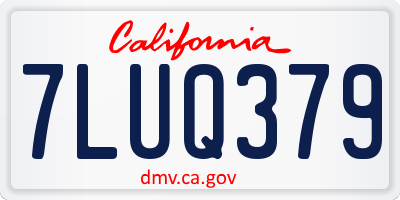 CA license plate 7LUQ379