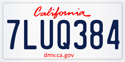 CA license plate 7LUQ384