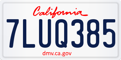 CA license plate 7LUQ385