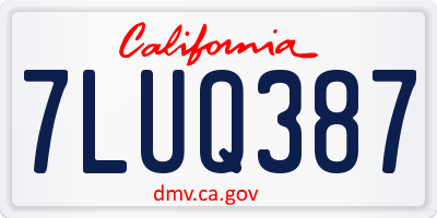 CA license plate 7LUQ387
