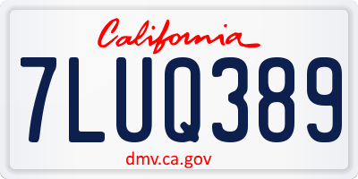 CA license plate 7LUQ389