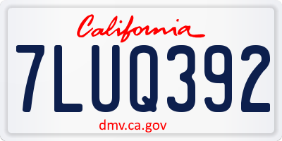 CA license plate 7LUQ392
