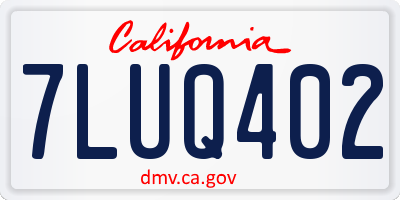 CA license plate 7LUQ402