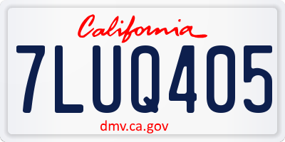CA license plate 7LUQ405