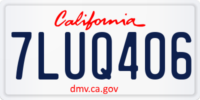 CA license plate 7LUQ406