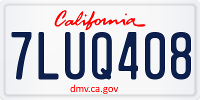 CA license plate 7LUQ408