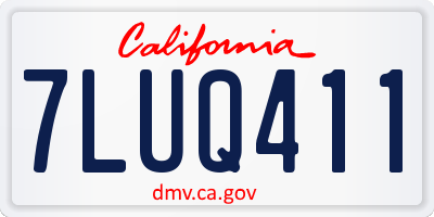CA license plate 7LUQ411