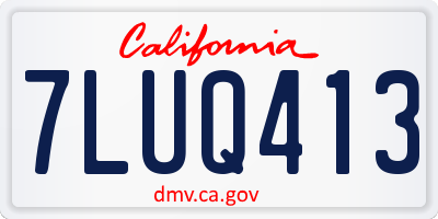 CA license plate 7LUQ413