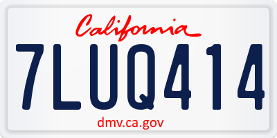 CA license plate 7LUQ414