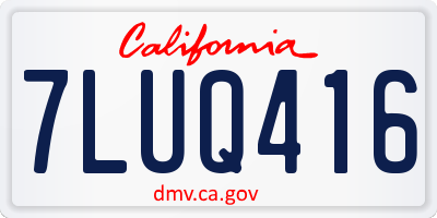 CA license plate 7LUQ416