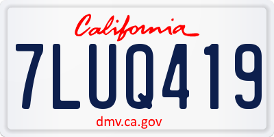 CA license plate 7LUQ419