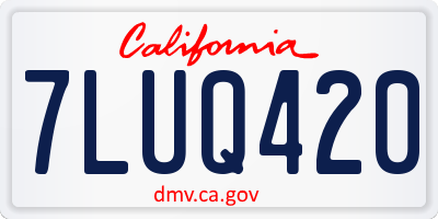 CA license plate 7LUQ420