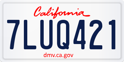 CA license plate 7LUQ421