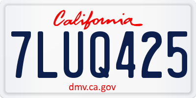 CA license plate 7LUQ425