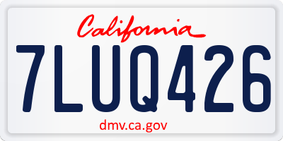 CA license plate 7LUQ426