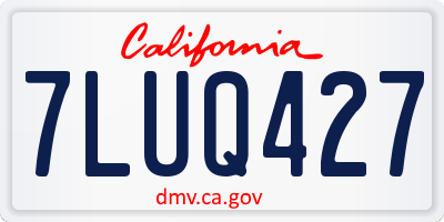 CA license plate 7LUQ427