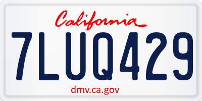 CA license plate 7LUQ429