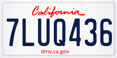 CA license plate 7LUQ436