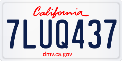 CA license plate 7LUQ437