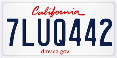 CA license plate 7LUQ442