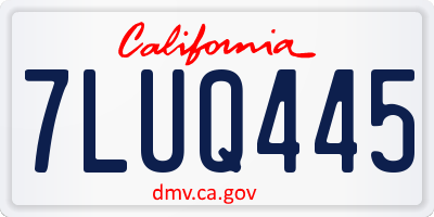 CA license plate 7LUQ445