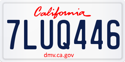 CA license plate 7LUQ446