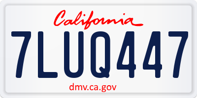 CA license plate 7LUQ447