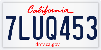 CA license plate 7LUQ453