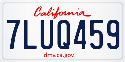 CA license plate 7LUQ459