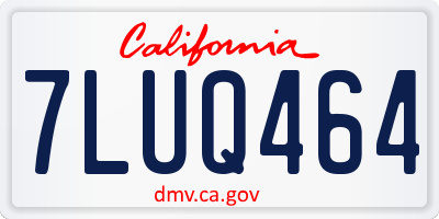 CA license plate 7LUQ464