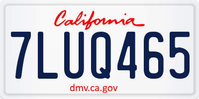 CA license plate 7LUQ465