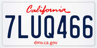 CA license plate 7LUQ466