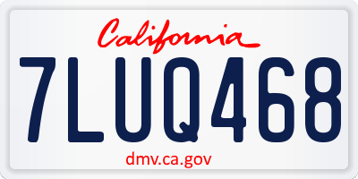 CA license plate 7LUQ468