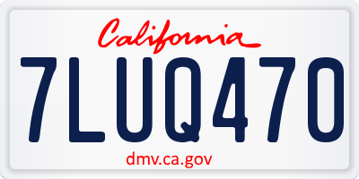 CA license plate 7LUQ470