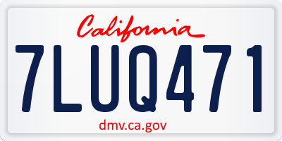 CA license plate 7LUQ471