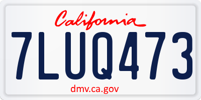 CA license plate 7LUQ473