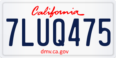 CA license plate 7LUQ475