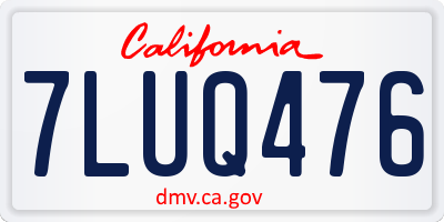 CA license plate 7LUQ476