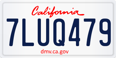 CA license plate 7LUQ479