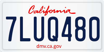 CA license plate 7LUQ480